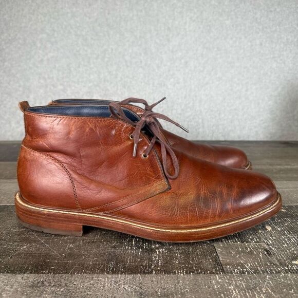 Cole Haan Mens Size 11M Tyler Grand Leather Chukka Shoes Brown Lace Up C24298 - Picture 1 of 9